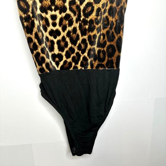 Nasty Gal NWT Leopard Print Black Spaghetti Strap Body Suit Size 4 / Small - Picture 5 of 10